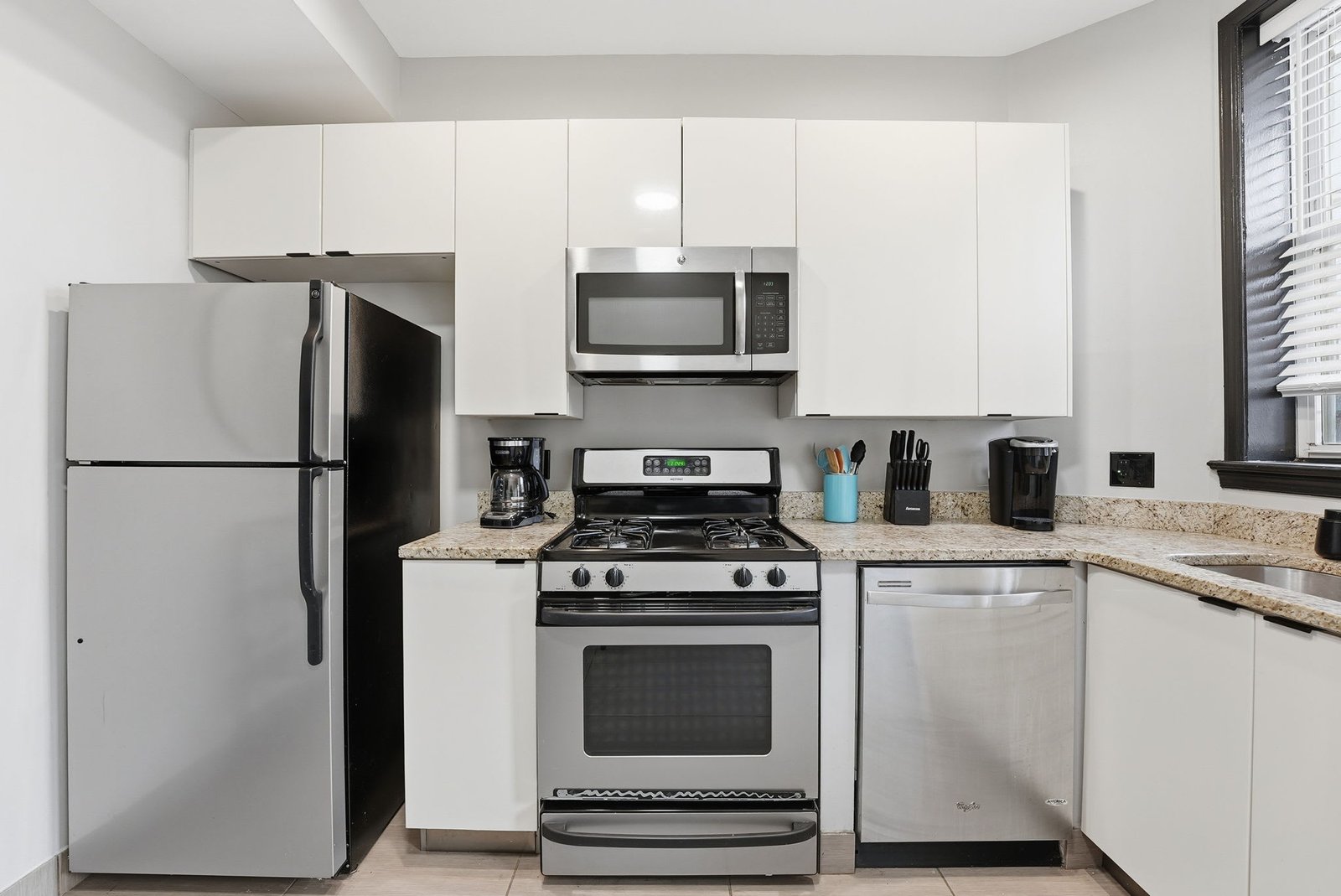 Full kitchen with stainless appliances